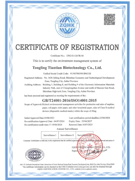 环境管理体系认证证书(英）